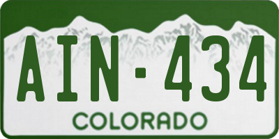 CO license plate AIN434