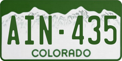 CO license plate AIN435