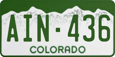 CO license plate AIN436