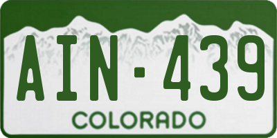 CO license plate AIN439