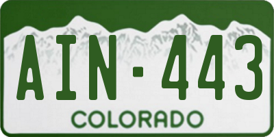 CO license plate AIN443