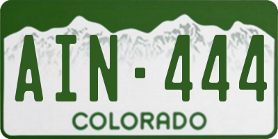 CO license plate AIN444