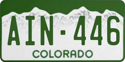 CO license plate AIN446