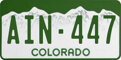 CO license plate AIN447