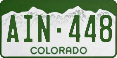 CO license plate AIN448
