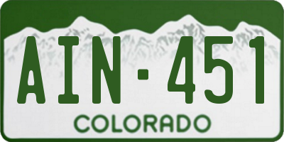 CO license plate AIN451