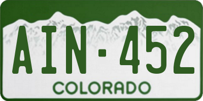 CO license plate AIN452