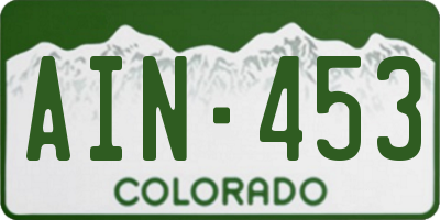 CO license plate AIN453