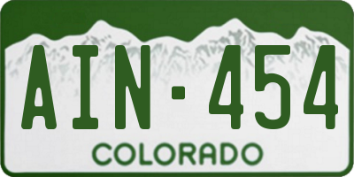 CO license plate AIN454