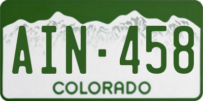CO license plate AIN458