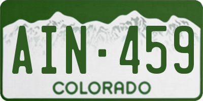 CO license plate AIN459