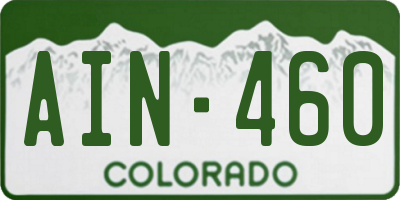 CO license plate AIN460