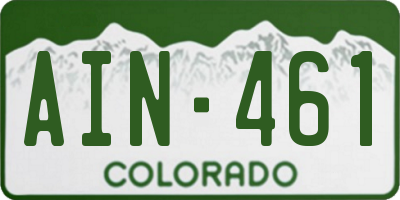 CO license plate AIN461