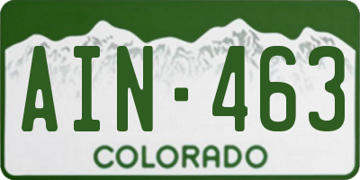 CO license plate AIN463