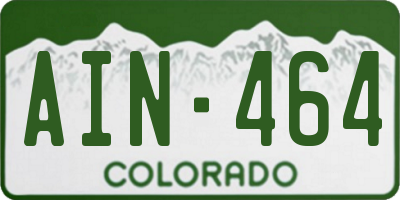 CO license plate AIN464