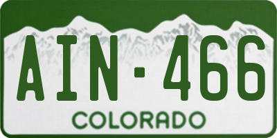 CO license plate AIN466