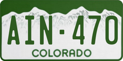 CO license plate AIN470