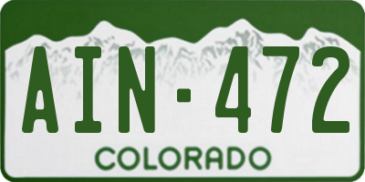 CO license plate AIN472