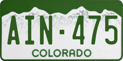 CO license plate AIN475