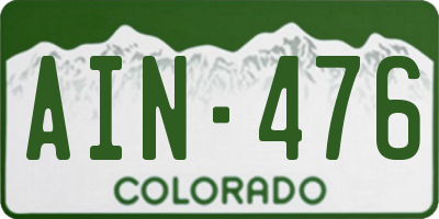 CO license plate AIN476