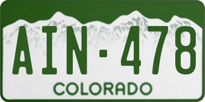 CO license plate AIN478