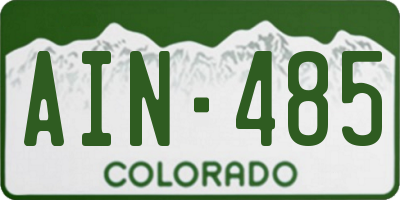CO license plate AIN485
