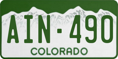 CO license plate AIN490