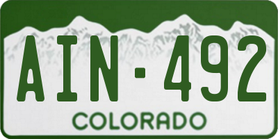 CO license plate AIN492