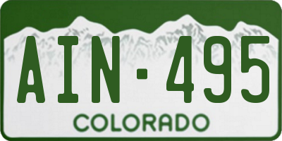CO license plate AIN495