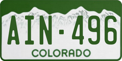 CO license plate AIN496