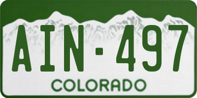 CO license plate AIN497