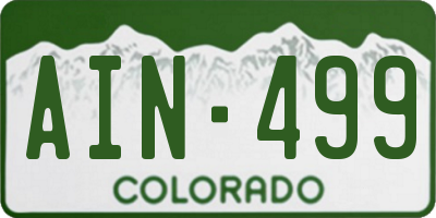 CO license plate AIN499