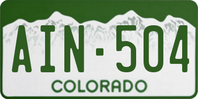 CO license plate AIN504
