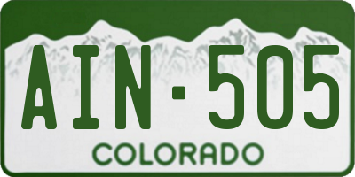 CO license plate AIN505