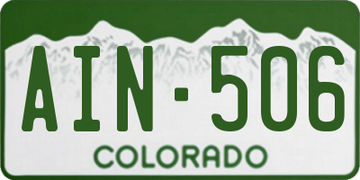 CO license plate AIN506