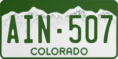 CO license plate AIN507