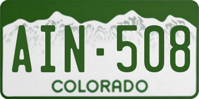 CO license plate AIN508