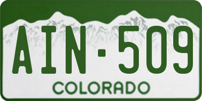 CO license plate AIN509
