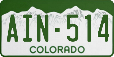 CO license plate AIN514