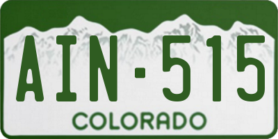 CO license plate AIN515