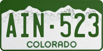 CO license plate AIN523