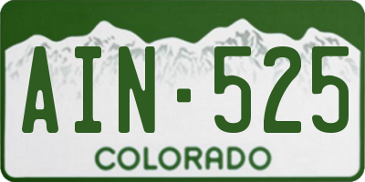 CO license plate AIN525