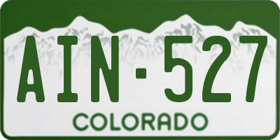 CO license plate AIN527
