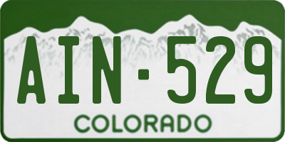 CO license plate AIN529