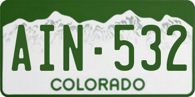 CO license plate AIN532