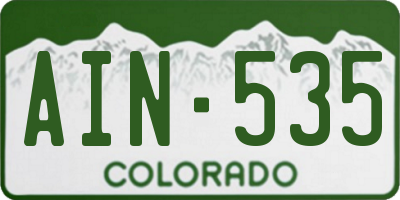 CO license plate AIN535