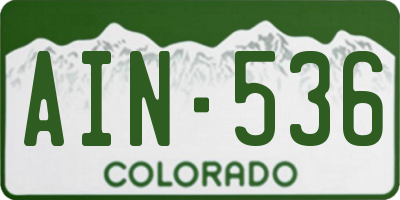 CO license plate AIN536