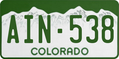 CO license plate AIN538