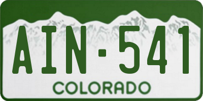 CO license plate AIN541