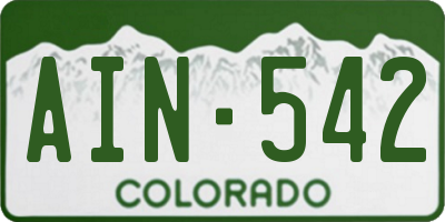 CO license plate AIN542